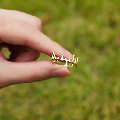 Golden Waterdrop Crown Ring