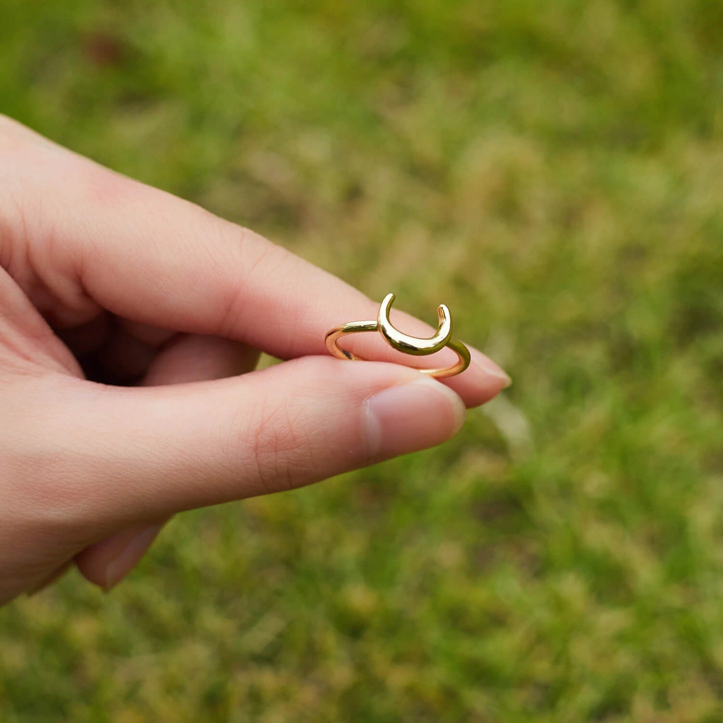 Golden Crescent Luna Ring