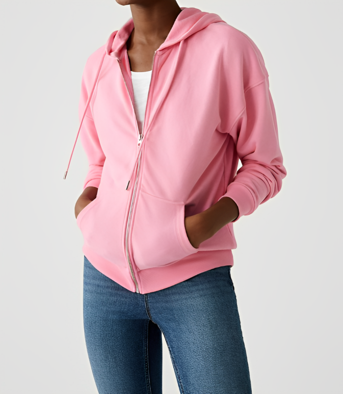 Full Zipper Hooded Fashion Sweatshirt